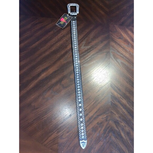 RARE NWT Sparkling Wildfire Swarovski Crystal Black Genuine Leather Bling Cowgir main image 7